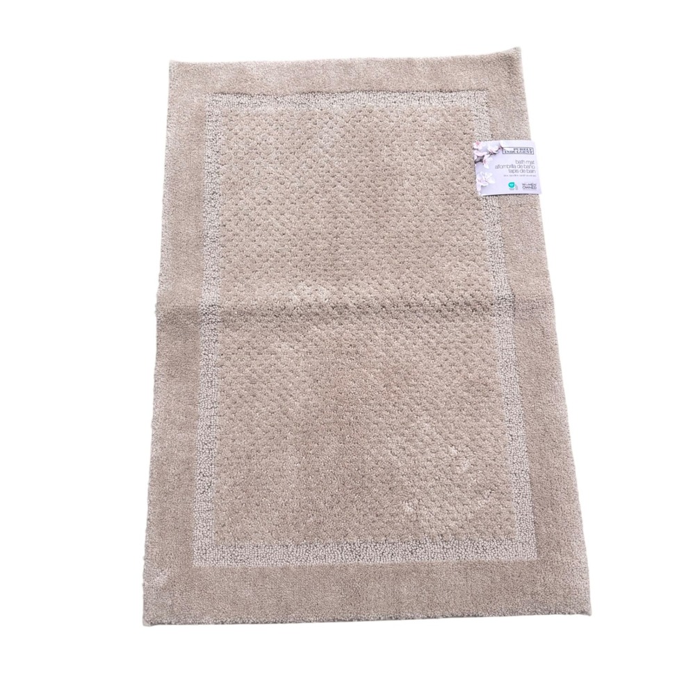 Purely Indulgent Bath Mat 24x36 Oxford Tan Non-Skid Machine Washable 1890404